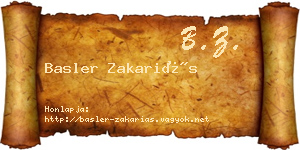Basler Zakariás névjegykártya